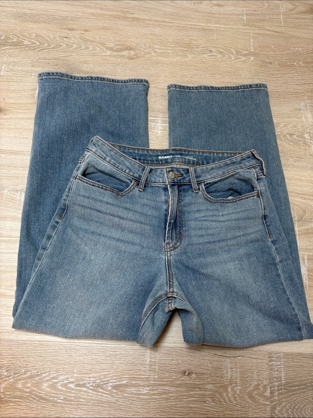 Old Navy Wow Women's Wide Leg Jeans - Mid Blue Wash